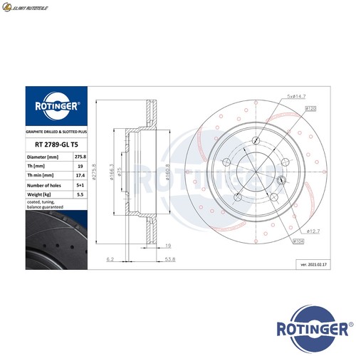 Brake disc 2789 - brake, rt